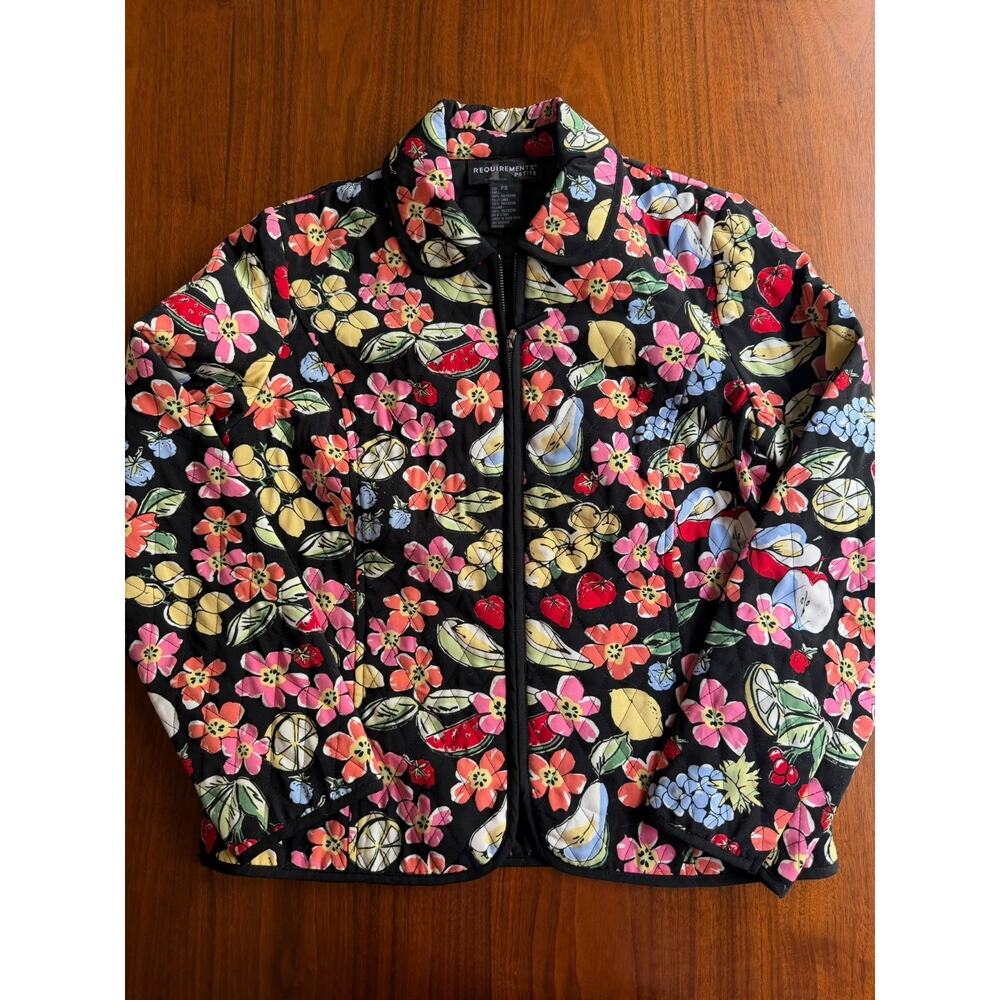 Requirements Women's Fruit and Floral Print Zip Jacket - Size PS